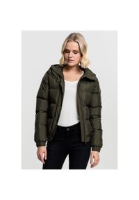 Urban Classics - Parka dla kobiet Urban Classic hooded. Kolor: zielony. Materiał: puch. Sezon: zima #1