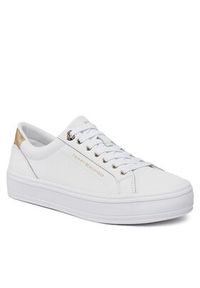 TOMMY HILFIGER - Tommy Hilfiger Sneakersy Essential Vulc Leather Sneaker FW0FW07778 Biały. Kolor: biały #6