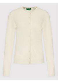 United Colors of Benetton - United Colors Of Benetton Kardigan 1002D5485 Beżowy Regular Fit. Kolor: beżowy. Materiał: wełna #1