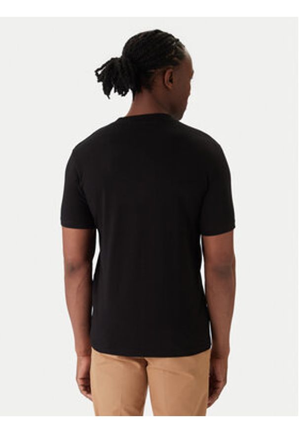Karl Lagerfeld - KARL LAGERFELD T-Shirt 755035 561235 Czarny Regular Fit. Typ kołnierza: dekolt w karo. Kolor: czarny. Materiał: bawełna