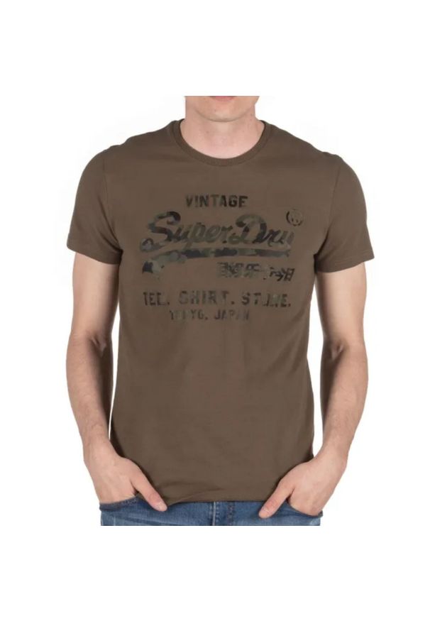 Koszulka turystyczna męska Superdry Vl Shirt. Kolor: zielony. Materiał: bawełna. Sport: turystyka piesza