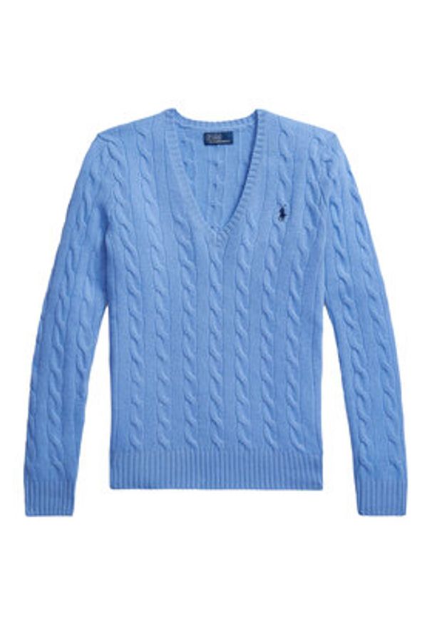 Polo Ralph Lauren Sweter 211971866004 Niebieski Slim Fit. Typ kołnierza: polo. Kolor: niebieski. Materiał: wełna