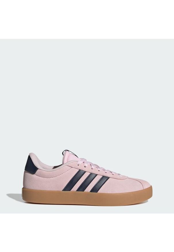 Adidas - adidas Sneakersy Vl Court 3.0 JP7629 Różowy. Kolor: różowy. Materiał: skóra, zamsz