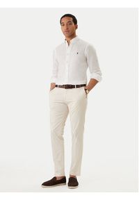 Polo Ralph Lauren Koszula 710968915505 Biały Slim Fit. Typ kołnierza: polo. Kolor: biały. Materiał: len #4