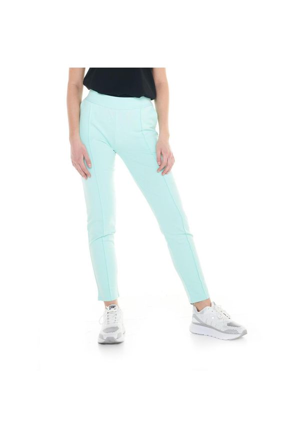 LEONE 1947 APPAREL - Damskie joggery ze ściągaczem Basic. Kolor: niebieski. Materiał: tkanina. Sport: fitness
