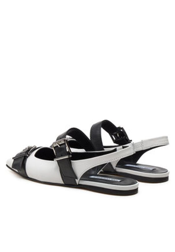 Karl Lagerfeld - KARL LAGERFELD Baleriny Konnie KL40186 Biały. Kolor: biały. Materiał: skóra