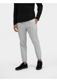 4f - Spodnie casual joggery męskie. Kolor: szary. Materiał: bawełna, tkanina, elastan #2