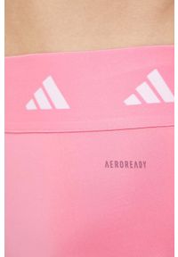 adidas Performance legginsy treningowe Techfit 3-Stripes kolor różowy z nadrukiem. Stan: podwyższony. Kolor: różowy. Materiał: skóra, materiał. Technologia: Techfit (Adidas). Wzór: nadruk. Sport: fitness #3