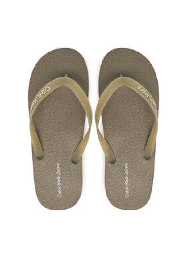 Calvin Klein Jeans Japonki Thong+ Tpu YM0YM01265 Brązowy. Kolor: brązowy. Materiał: syntetyk