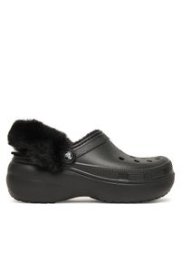 Crocs Klapki Classic Platform Fuzz Lined Clog 212854 Czarny. Kolor: czarny. Obcas: na platformie #1