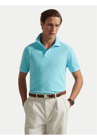 Polo Ralph Lauren Polo 710536856449 Turkusowy Slim Fit. Typ kołnierza: polo. Kolor: turkusowy. Materiał: bawełna