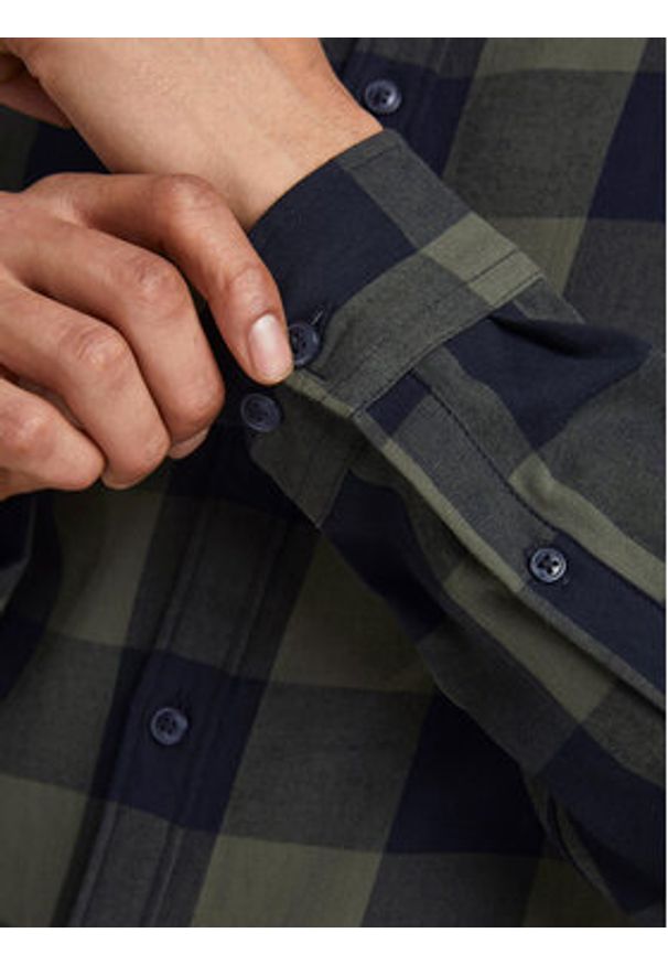 Jack & Jones - Jack&Jones Koszula 12181602 Zielony Slim Fit. Kolor: zielony. Materiał: bawełna