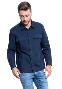 Lee - MĘSKA KOSZULA MATERIAŁOWA LEE 2 PKT OVERSHIRT RELAXED FIT NAVY L67MDO35 112116898. Materiał: materiał #6