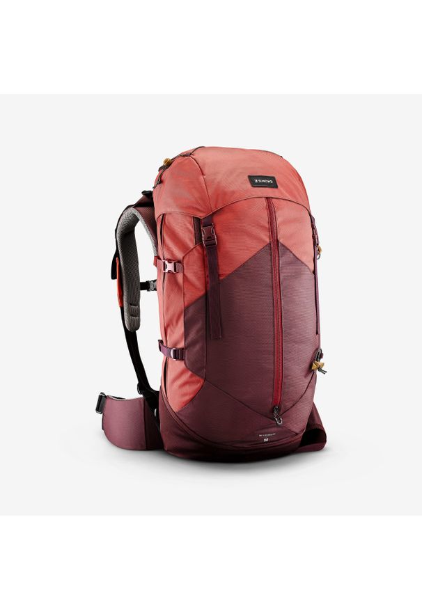 SIMOND - Plecak trekkingowy damski Forclaz MT100 50 Easyfit litrów. Kolor: czerwony, fioletowy, wielokolorowy. Materiał: tkanina, poliester. Styl: sportowy
