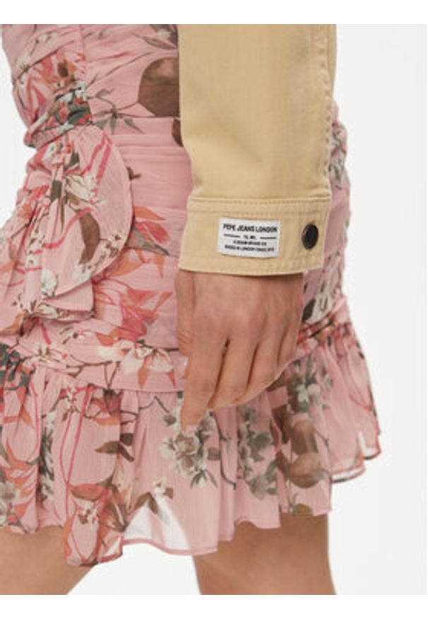 Pepe Jeans Kurtka przejściowa Samantha PL402363 Beżowy Regular Fit. Kolor: beżowy. Materiał: bawełna