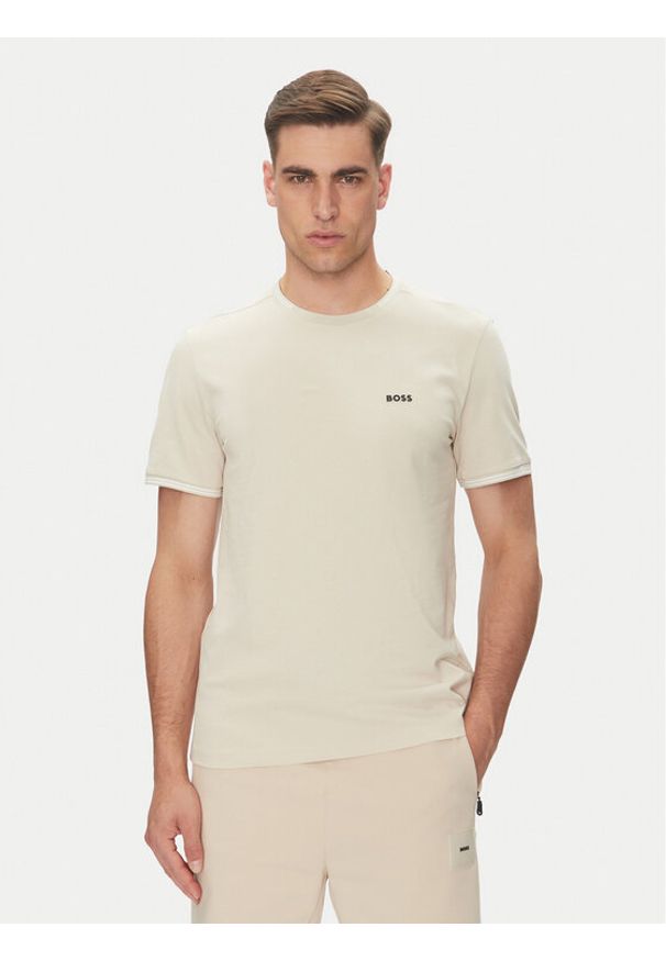 BOSS T-Shirt Taul 50521245 Beżowy Regular Fit. Kolor: beżowy. Materiał: bawełna