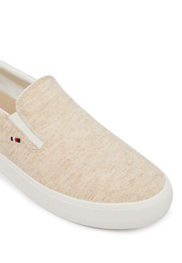 TOMMY HILFIGER - Tommy Hilfiger Tenisówki Harlem Core Ii Slip On Chambray FM0FM05819 Beżowy. Zapięcie: bez zapięcia. Kolor: beżowy. Materiał: materiał