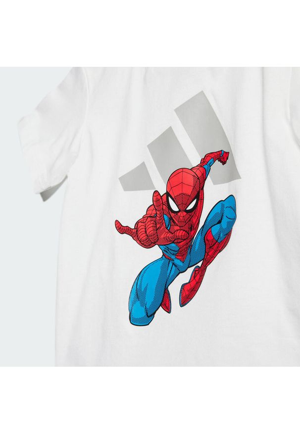 Zestaw Adidas Marvel Spider-Man T-Shirt. Kolor: biały, wielokolorowy, szary. Wzór: motyw z bajki