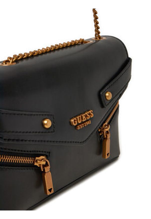 Guess Torebka Trissa HWVB93 45210 Czarny. Kolor: czarny. Materiał: skórzane