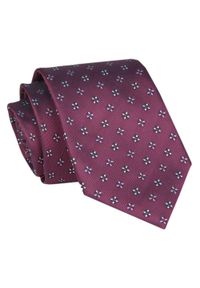 Męski Krawat - Bordo w Groszki - Angelo di Monti. Kolor: czerwony. Materiał: tkanina. Wzór: grochy. Styl: wizytowy, elegancki