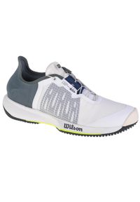 Buty do tenisa męskie, Wilson Kaos Rapide M. Zapięcie: sznurówki. Kolor: biały. Materiał: materiał, syntetyk, tkanina. Szerokość cholewki: normalna. Sport: tenis