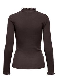only - ONLY Bluzka Leslie 15277888 Brązowy Regular Fit. Kolor: brązowy. Materiał: bawełna