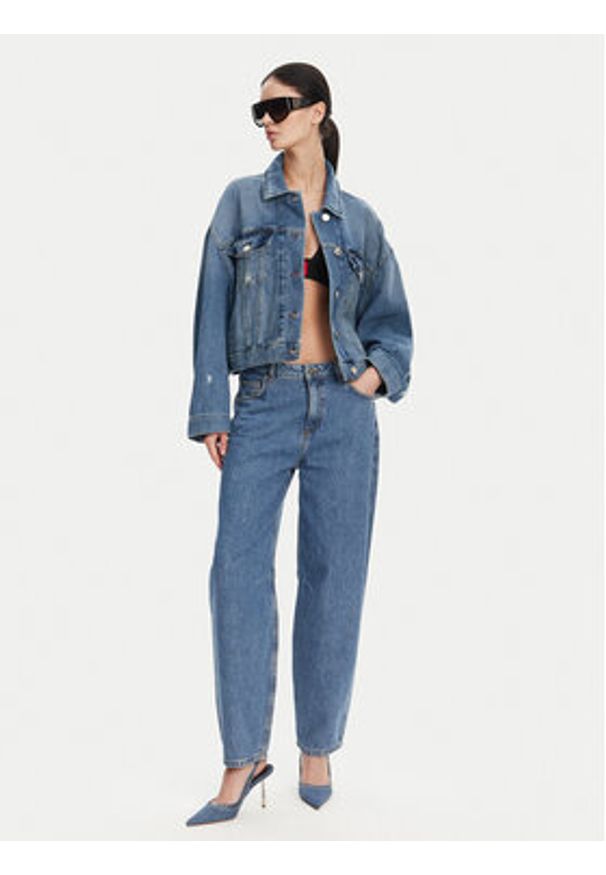 Pinko - PINKO Kurtka jeansowa Gaborone 104644 Niebieski Regular Fit. Kolor: niebieski. Materiał: bawełna