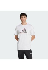 Adidas - Koszulka Logo Graphic. Kolor: biały. Sport: piłka nożna, fitness #1
