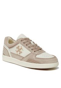 Tory Burch Sneakersy Clover Court 155626 Beżowy. Kolor: beżowy. Materiał: skóra