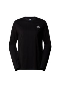 Koszulka damska The North Face Simple Dome 0A87QPJK31 - czarna. Kolor: czarny. Materiał: bawełna, poliester. Długość rękawa: długi rękaw. Długość: długie. Wzór: nadruk #1