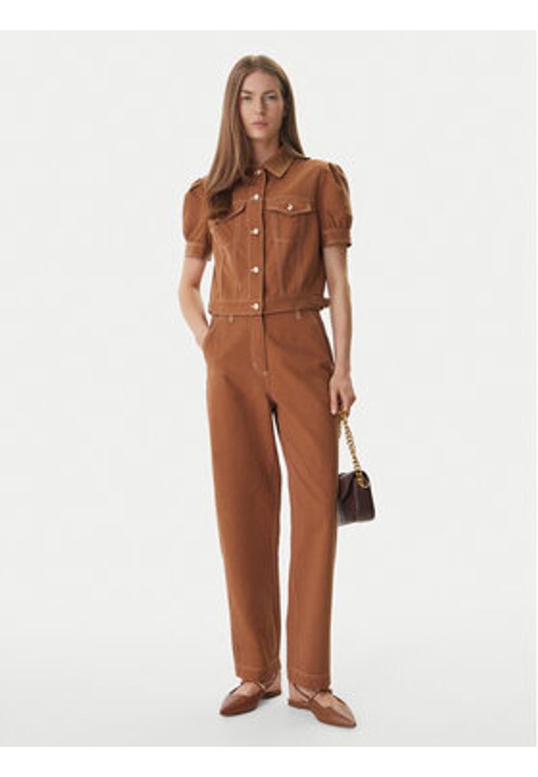 Guess Jeansy W6GB10 W1805 Brązowy Relaxed Fit. Kolor: brązowy