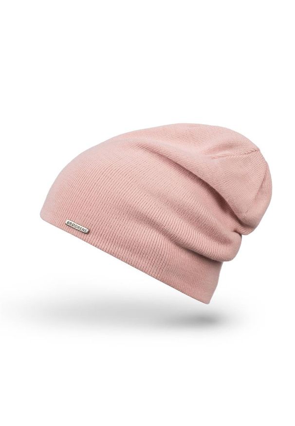 BRODRENE - Czapka zimowa smerfetka Brodrene CZ20 różowa. Kolor: różowy. Materiał: materiał. Sezon: zima. Styl: elegancki