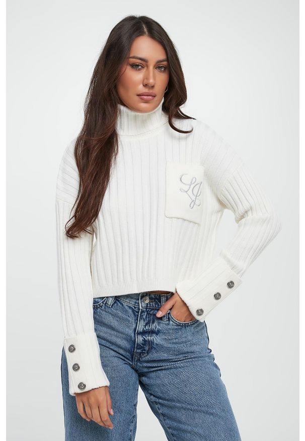 Liu Jo - Golf damski wełniany LIU JO. Typ kołnierza: golf. Materiał: wełna