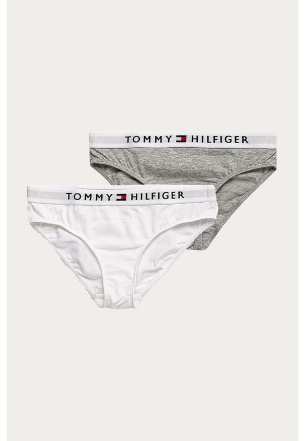 TOMMY HILFIGER - Tommy Hilfiger - Figi dziecięce 128-164 cm (2 pack). Kolor: szary. Materiał: bawełna, dzianina, elastan. Wzór: gładki