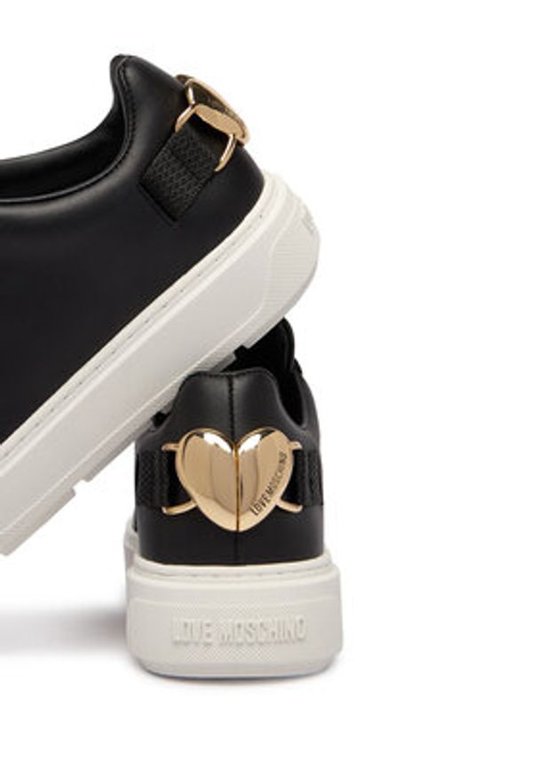 Love Moschino - LOVE MOSCHINO Sneakersy JA15224G1OIA0000 Czarny. Kolor: czarny. Materiał: skóra