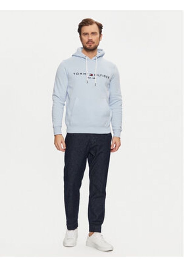 TOMMY HILFIGER - Tommy Hilfiger Bluza Logo MW0MW11599 Błękitny Regular Fit. Kolor: niebieski. Materiał: bawełna
