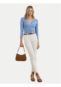 Lauren Ralph Lauren - LAUREN RALPH LAUREN Bluzka 200824366025 Błękitny Slim Fit. Kolor: niebieski. Materiał: wiskoza