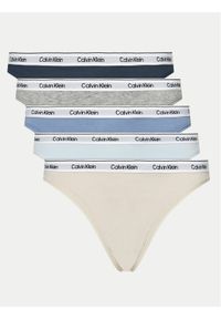 Calvin Klein Underwear Komplet 5 par stringów 000QD5221E Kolorowy. Materiał: bawełna. Wzór: kolorowy