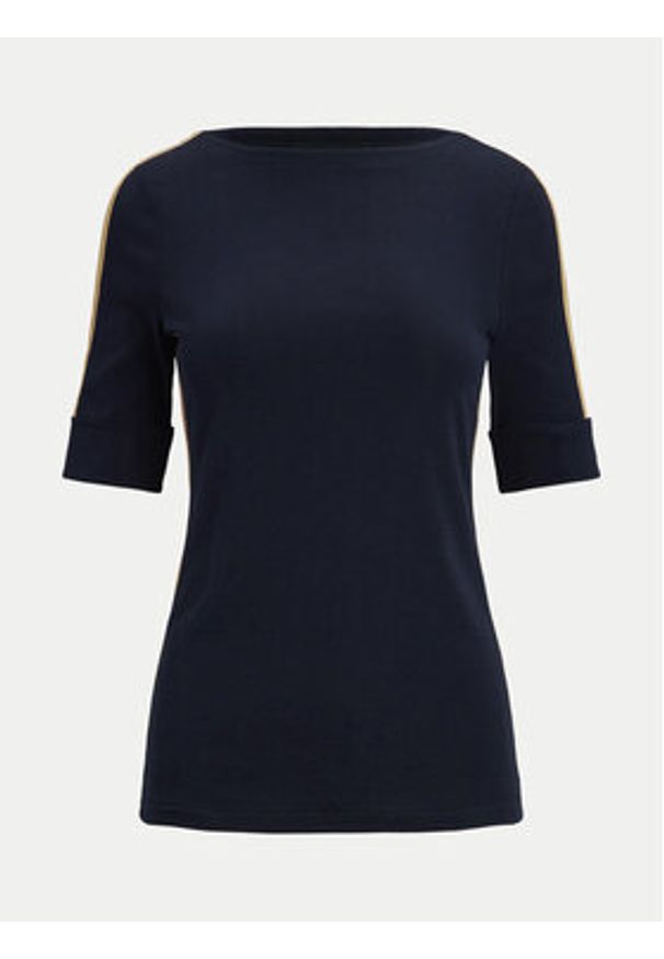 Lauren Ralph Lauren - LAUREN RALPH LAUREN Bluzka 200963099001 Granatowy Slim Fit. Kolor: niebieski. Materiał: bawełna