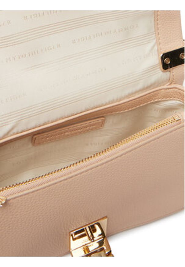 TOMMY HILFIGER - Tommy Hilfiger Torebka Th Monogram Chain Strap Crossbody Bag AW0AW17403 Różowy. Kolor: różowy. Materiał: skórzane