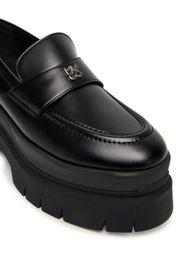 Hugo - HUGO Loafersy Kris 50548194 Czarny. Kolor: czarny. Materiał: skóra