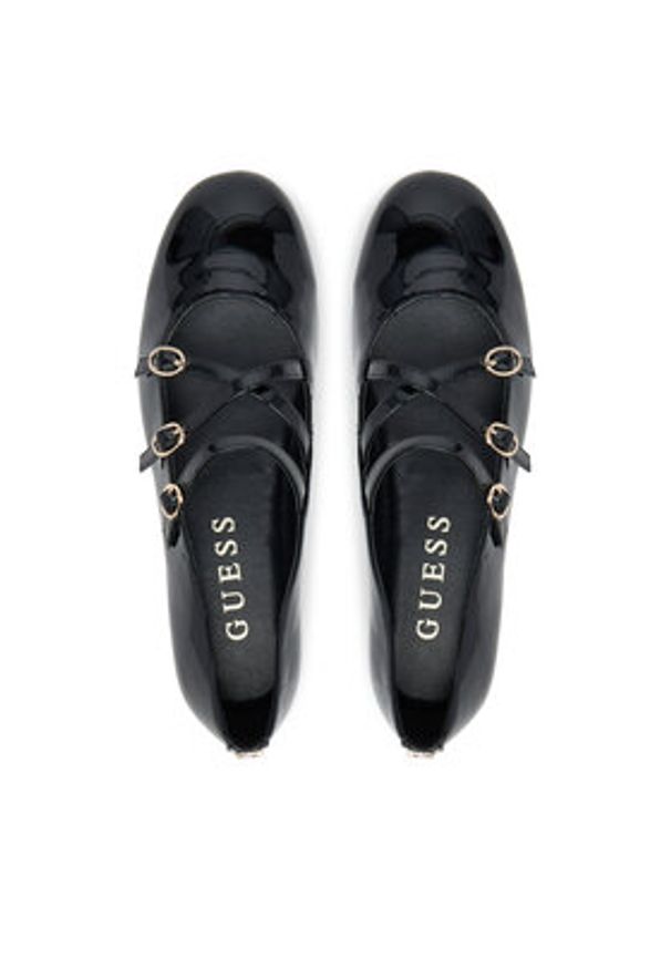 Guess Baleriny FLTKAL PAF02 Czarny. Kolor: czarny. Materiał: skóra
