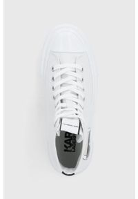 Karl Lagerfeld trampki KAMPUS III damskie kolor biały. Nosek buta: okrągły. Zapięcie: sznurówki. Kolor: biały. Materiał: guma