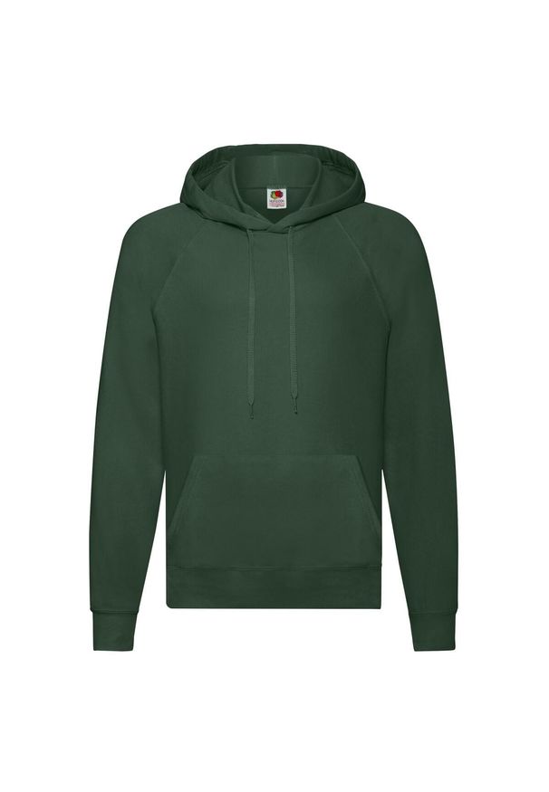 FRUIT OF THE LOOM - Lekka Męska Bluza Z Kapturem. Typ kołnierza: kaptur. Kolor: zielony
