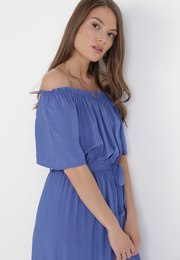 Born2be - Niebieska Sukienka Kissorise. Kolor: niebieski. Materiał: materiał. Długość rękawa: krótki rękaw. Sezon: wiosna, lato. Długość: maxi