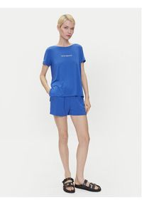 Emporio Armani T-Shirt EW000780 AF12192 UA012 Niebieski Regular Fit. Kolor: niebieski. Materiał: wiskoza #3