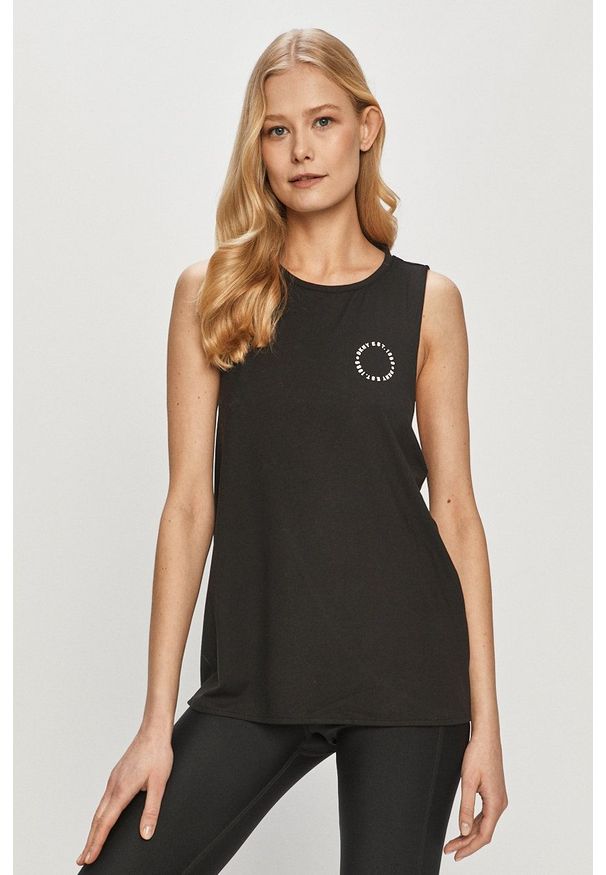 DKNY - Dkny - Top piżamowy. Kolor: czarny. Materiał: dzianina