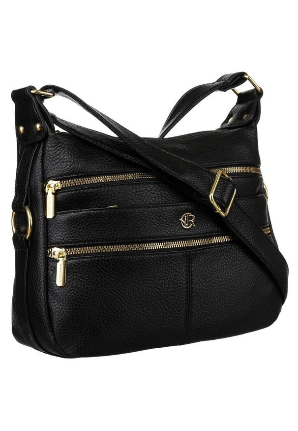 ROVICKY - Listonoszka czarna Rovicky R-KP-12-A19. Kolor: czarny. Wzór: aplikacja. Materiał: skórzane