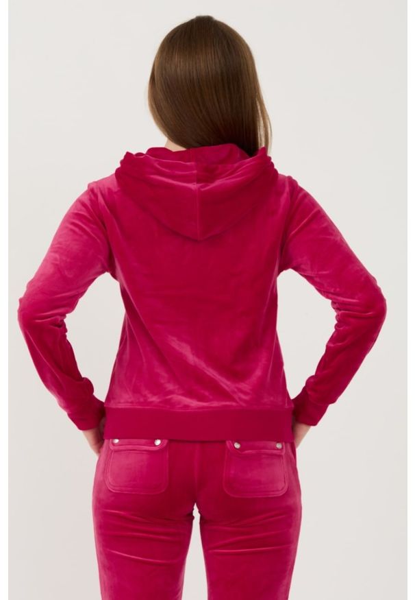 Juicy Couture - JUICY COUTURE Czerwona damska bluza Robertson Hoodie, Rozmiar M. Kolor: czerwony