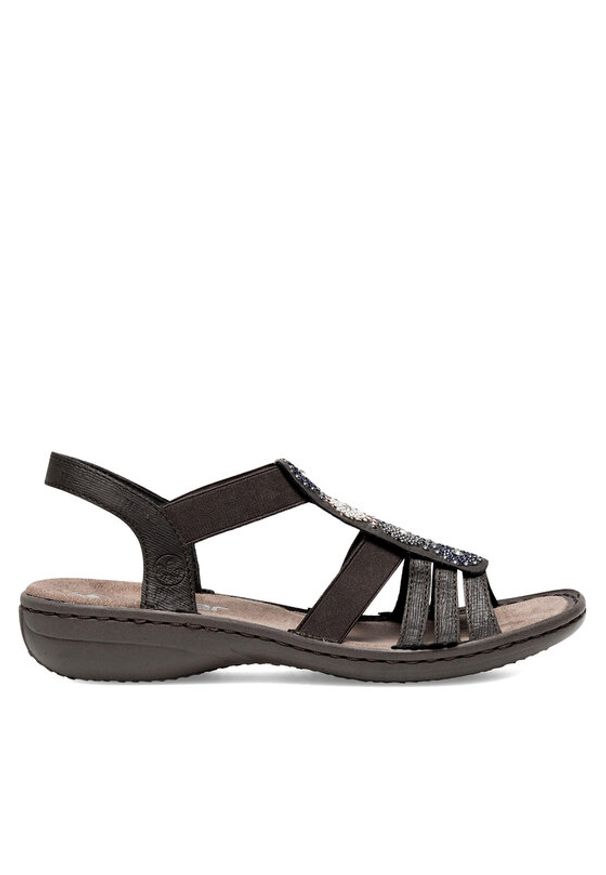 Rieker Sandały 608G9-47 Szary. Kolor: szary. Materiał: syntetyk